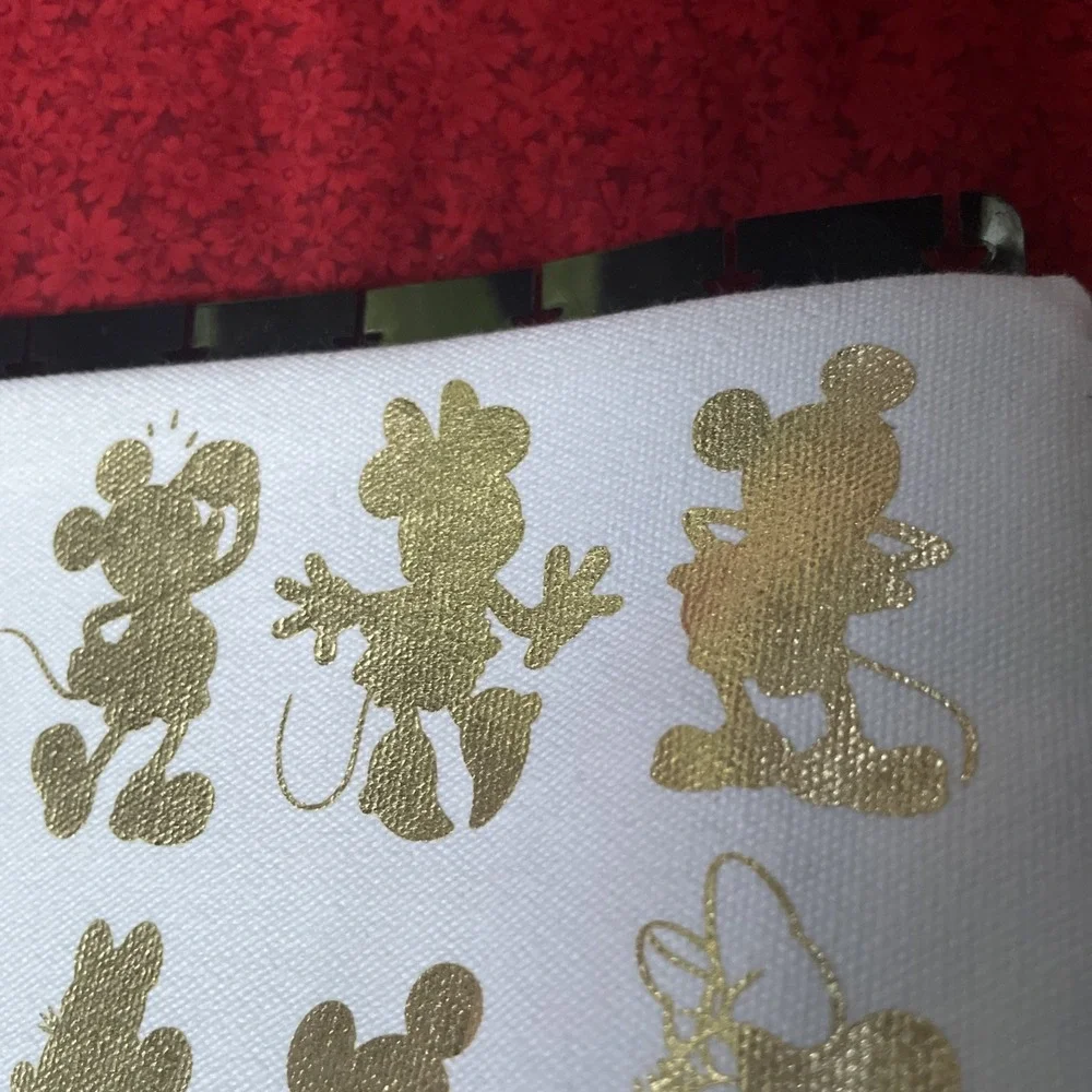 Disney Mickey Mouse Gold Silhouette Canvas Zipper Pouch‎ 9x5.5